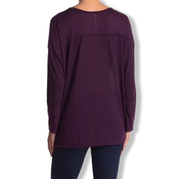 Purple Top, Exposed Seam Detail, Side Slit, Soft Fabric by Forgotten Grace  NWOT - Picture 2 of 15